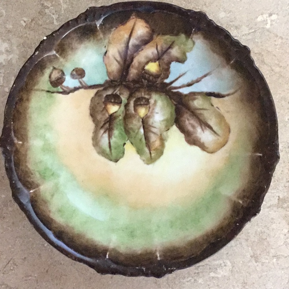 Antique 6.5” dia decorative serving bowl